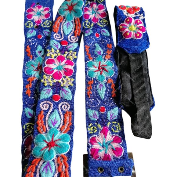 Multicolored Flower Wool Fabric Headband Belt Set Ayacucho main image 5